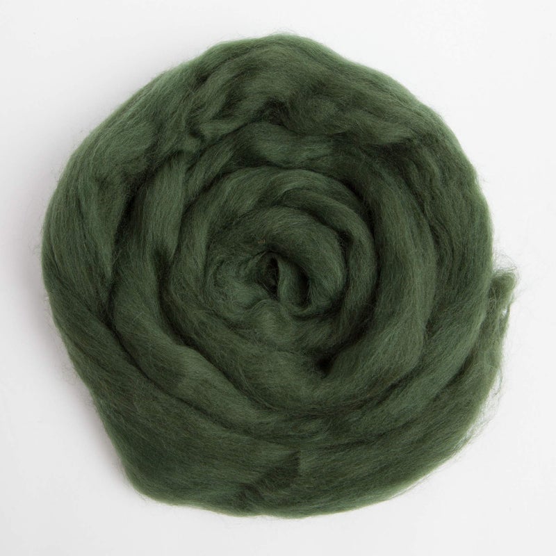 Desert Breeze Distributing 100% Natural Merino Wool Roving - Premium Combed Top Merino Roving Wool - Tapestry, Spinning, Wet Felting & Needle Felting Supplies - 21.5 Micron - 1 oz, Color Bottle Green - Image 3